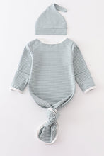Green stripe 2pc baby gown