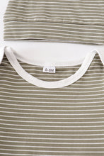 Green stripe 2pc baby gown
