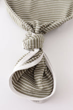 Green stripe 2pc baby gown