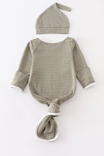 Green stripe 2pc baby gown