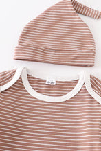Maroon stripe 2pc baby gown