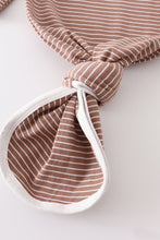 Maroon stripe 2pc baby gown