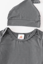 Charcoal bamboo baby 2pc gown - ARIA KIDS