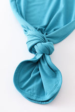 Teal bamboo ruffle 2pc baby gown