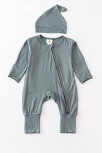 Charcoal bamboo zipper 2pc baby romper