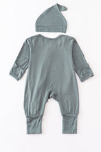 Charcoal bamboo zipper 2pc baby romper