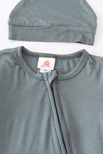 Charcoal bamboo zipper 2pc baby romper