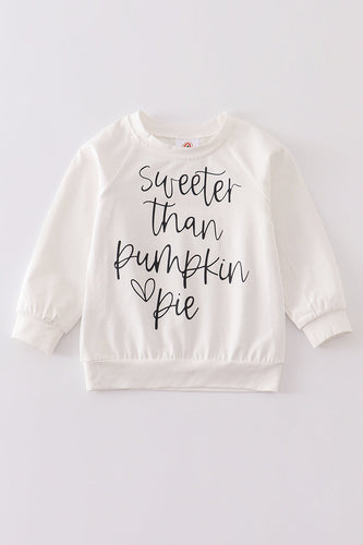White pumpkin pie sweatshirt