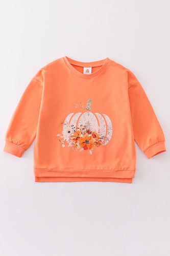 Pumpkin orange sweatshirt - ARIA KIDS