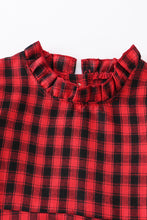 Red plaid ruffle girl dress - ARIA KIDS