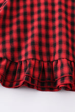 Red plaid ruffle girl dress - ARIA KIDS