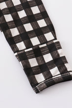 Black plaid bamboo baby gown set - ARIA KIDS