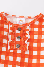 Orange plaid girl bamboo pajamas set - ARIA KIDS