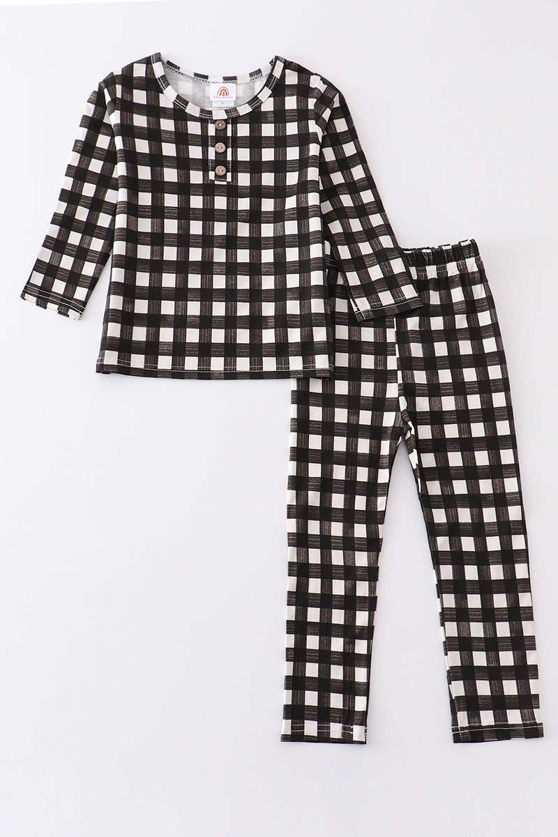 Black plaid pajamas set - ARIA KIDS