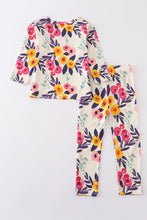 Pink & mustard floral print bamboo pajamas set - ARIA KIDS