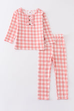 Pink plaid girl bamboo pajamas set