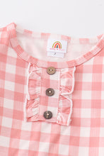 Pink plaid girl bamboo pajamas set