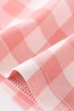Pink plaid girl bamboo pajamas set
