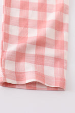 Pink plaid girl bamboo pajamas set