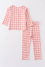 Pink plaid girl bamboo pajamas set