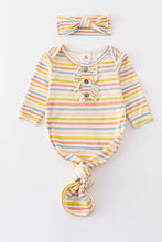 Multicolored stripe bamboo baby gown set - ARIA KIDS