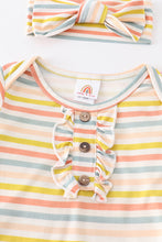 Multicolored stripe bamboo baby gown set - ARIA KIDS