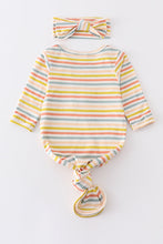 Multicolored stripe bamboo baby gown set - ARIA KIDS