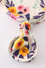 Floral print hairband bamboo baby gown - ARIA KIDS