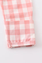 Pink plaid hairband bamboo baby gown - ARIA KIDS