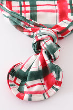 Green plaid hairband baby gown - ARIA KIDS