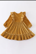 Gold ruffle velvet dress - ARIA KIDS