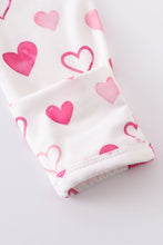 White heart print head band baby gown
