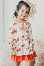 Orange floral print ruffle dress - ARIA KIDS