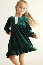 Premium Forest velvet lace girl dress - ARIA KIDS