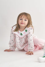 Christmas tree embroidery dot print dress