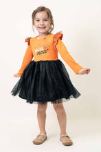 Orange "HOCUS POCUS" ruffle dress - ARIA KIDS