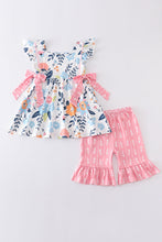 Pink floral print ruffle girl set - ARIA KIDS