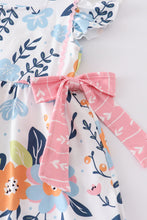 Pink floral print ruffle girl set - ARIA KIDS