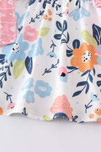 Pink floral print ruffle girl set - ARIA KIDS