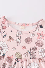 Pink floral print ruffle girl set - ARIA KIDS