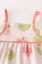 White back to school apple print dress - ARIA KIDS