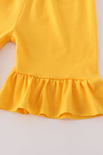 Mustard back to school apple print girl set