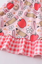 Red apple pencil print girl set
