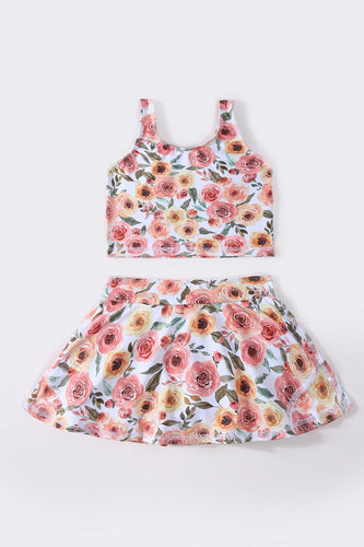 Floral print girl 2pc swimsuit - ARIA KIDS