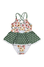 Floral print girl one-piece swimsuit - ARIA KIDS