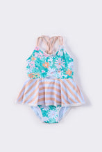 Daisy meadow print girl one-piece swimsuit - ARIA KIDS