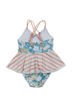 Daisy meadow print girl one-piece swimsuit - ARIA KIDS