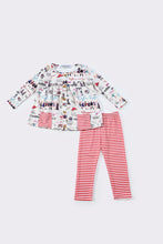 Red music fan pocket stripe set - ARIA KIDS