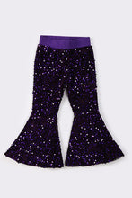 Purple sequin mardi gras girl pants - ARIA KIDS