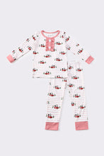 Pink duck print bamboo girl pajamas set - ARIA KIDS